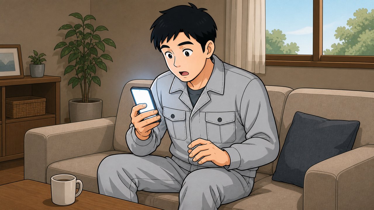 携帯で合格を知った瞬間のイラスト